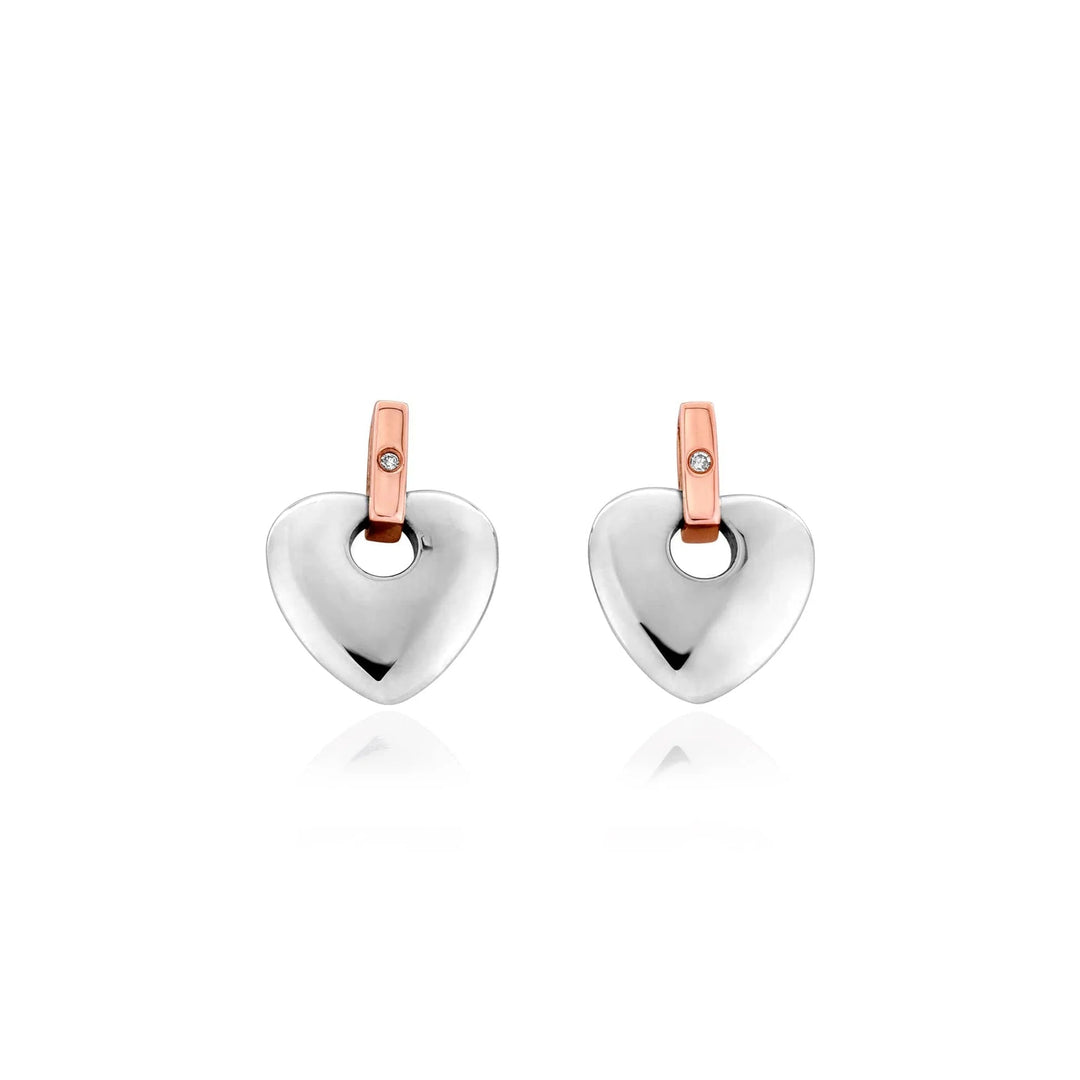 Clogau Cariad Silver Heart Diamond Stud Earrings - MococoClogau3SCE0105051537139041Earrings