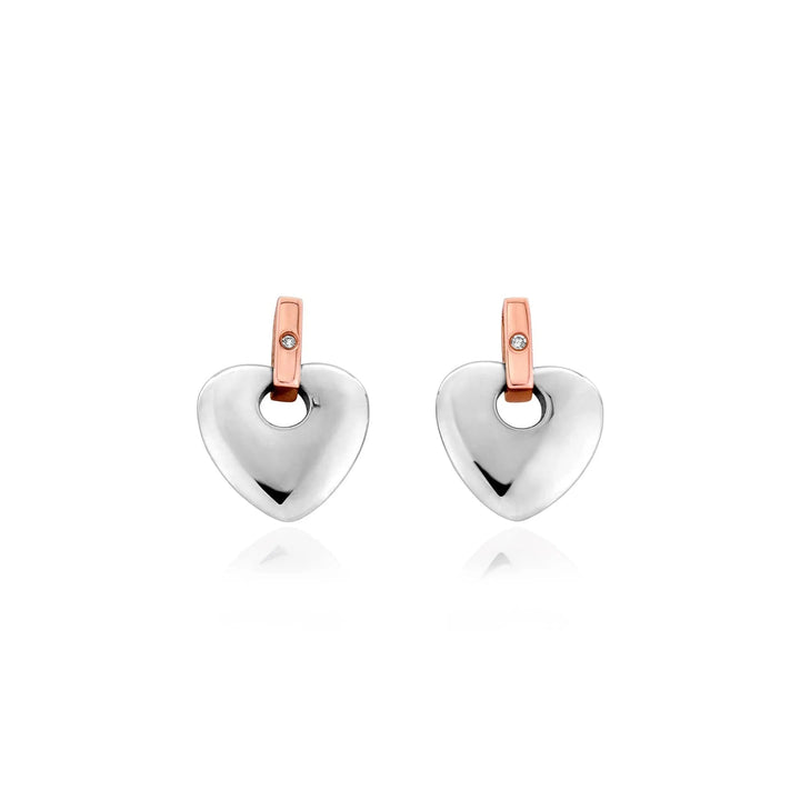 Clogau Cariad Silver Heart Diamond Stud Earrings - MococoClogau3SCE0105051537139041Earrings