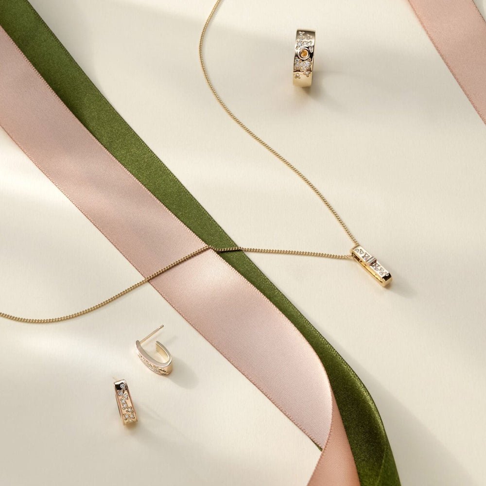 Clogau Cariad Sparkle Gold and Diamond Half - Hoop Earrings - MococoClogauCCBE015051537361367Earrings