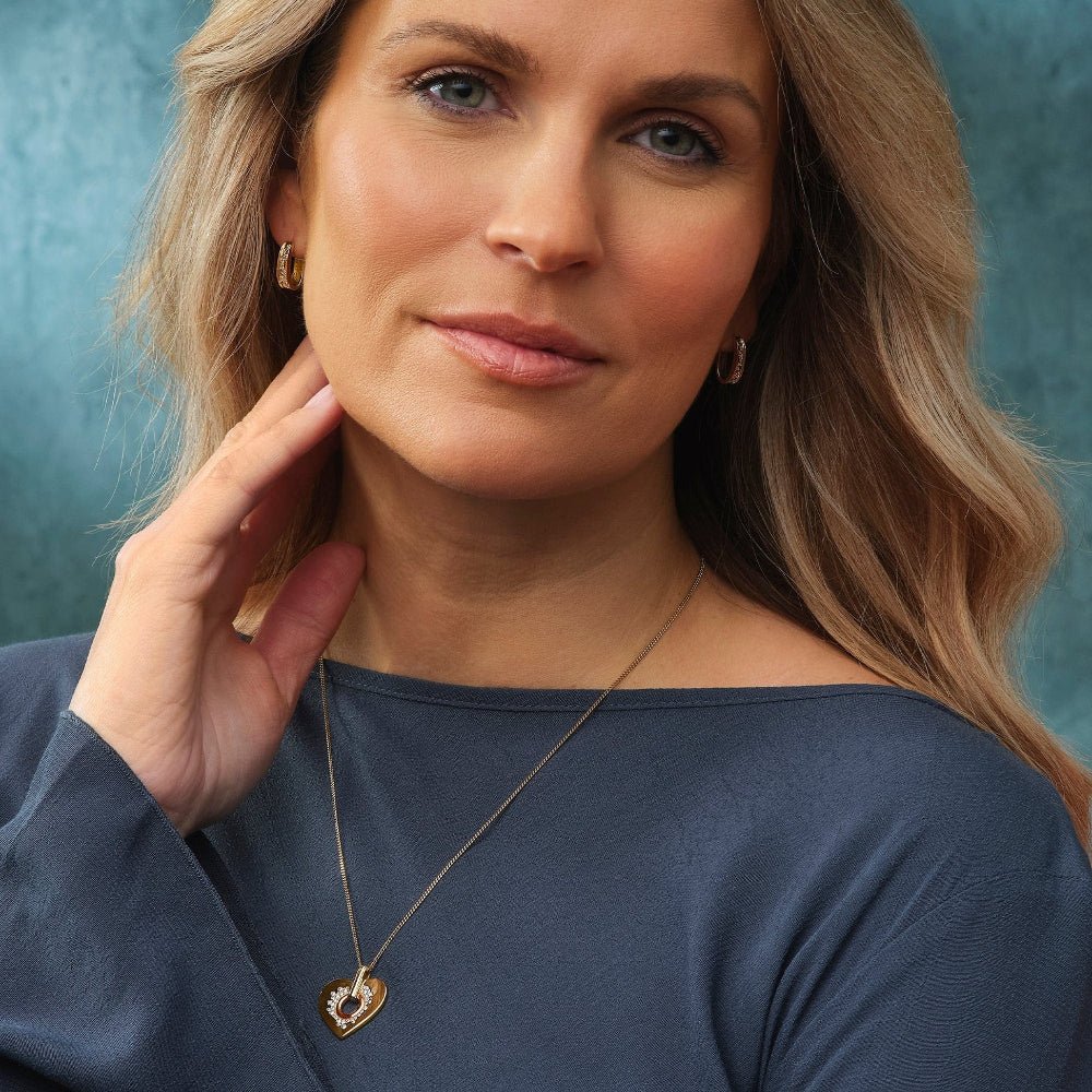 Clogau Cariad Sparkle Gold and Diamond Heart Pendant - MococoClogauGCAS00105051537350101Charms & Pendants