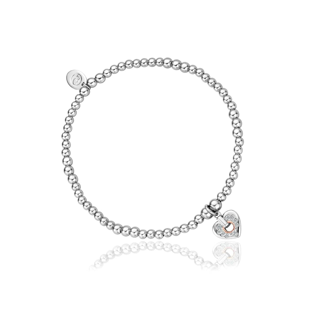 Clogau Cariad Sparkle Heart Affinity Silver Beaded Bracelet - MococoClogau3SBB85S5051537324584Bracelets