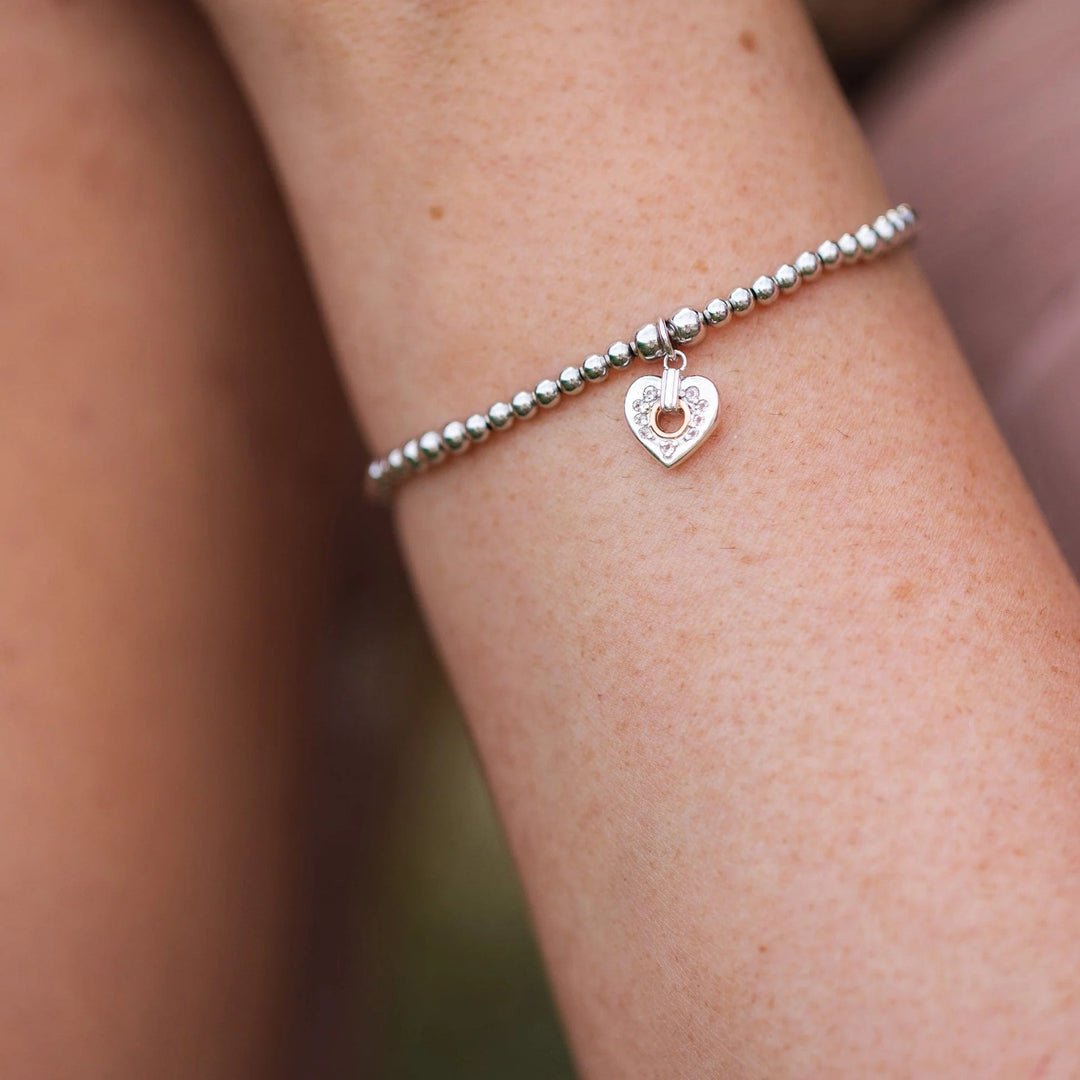 Clogau Cariad Sparkle Heart Affinity Silver Beaded Bracelet - MococoClogau3SBB85S5051537324584Bracelets