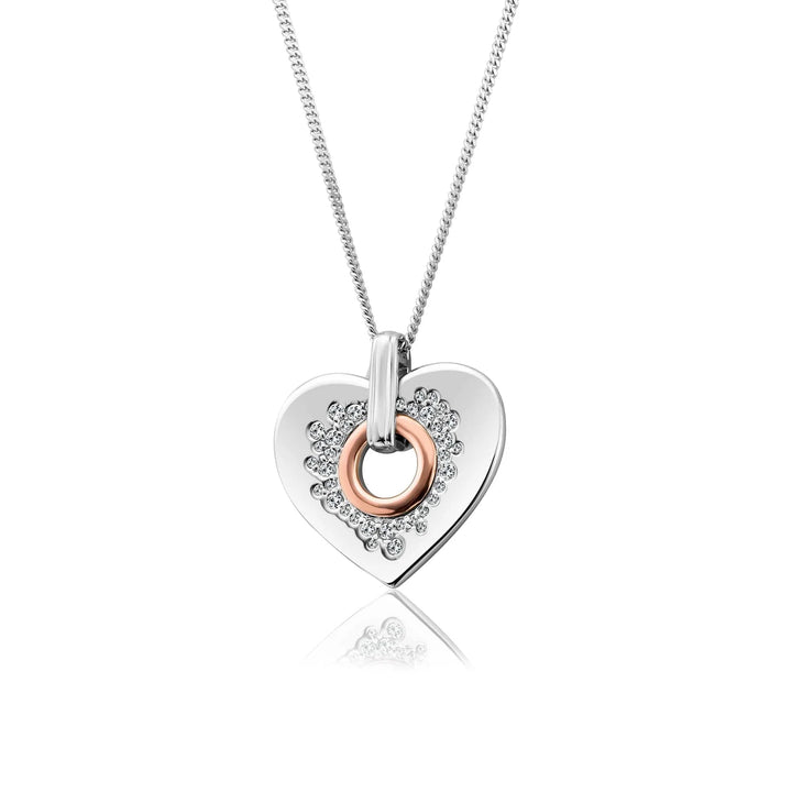 Clogau Cariad Sparkle Large Silver Heart Pendant Necklace - MococoClogau3SCCP015051537324553Necklaces