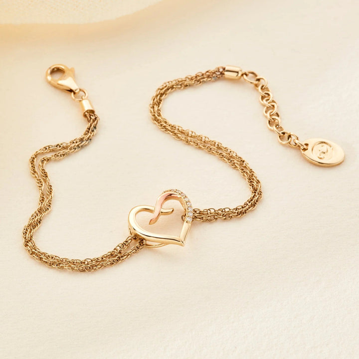 Clogau Kiss Diamond Heart Gold Bracelet - MococoClogauCGKDBR5051537332114Bracelets