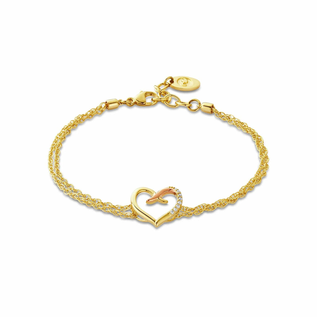 Clogau Kiss Diamond Heart Gold Bracelet - MococoClogauCGKDBR5051537332114Bracelets