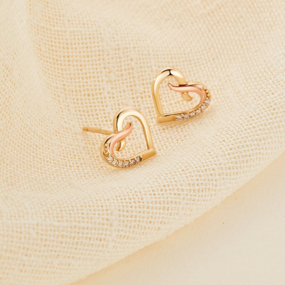Clogau Kiss Gold and Diamond Stud Earrings - MococoClogauCGKDSE5051537332244Earrings
