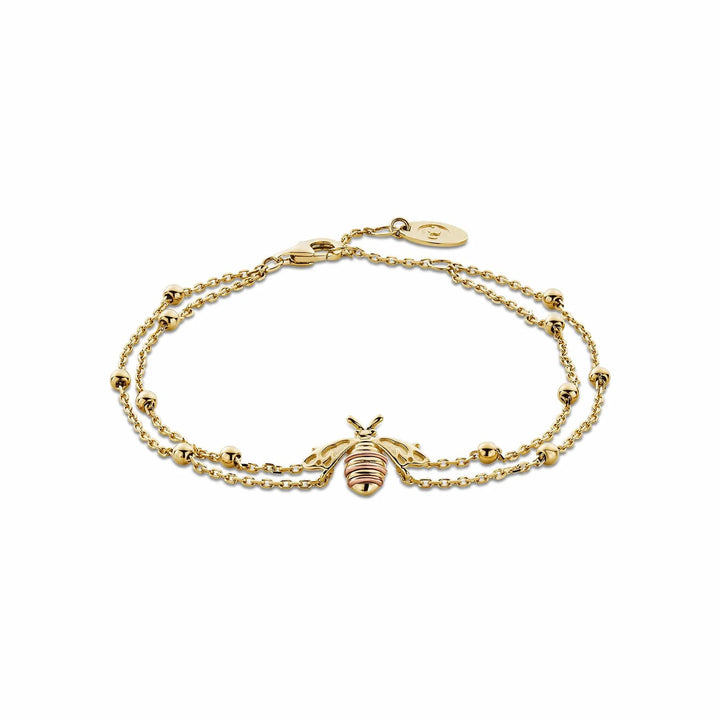 Clogau Nature's Wonder 9ct Solid Gold Honey Bee Double Chain Bracelet - MococoClogauGHBE8355051537388104Bracelets