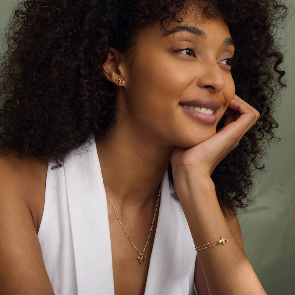 Clogau Nature's Wonder 9ct Solid Gold Honey Bee Stud Earrings - MococoClogauGHBE8365051537388111Earrings