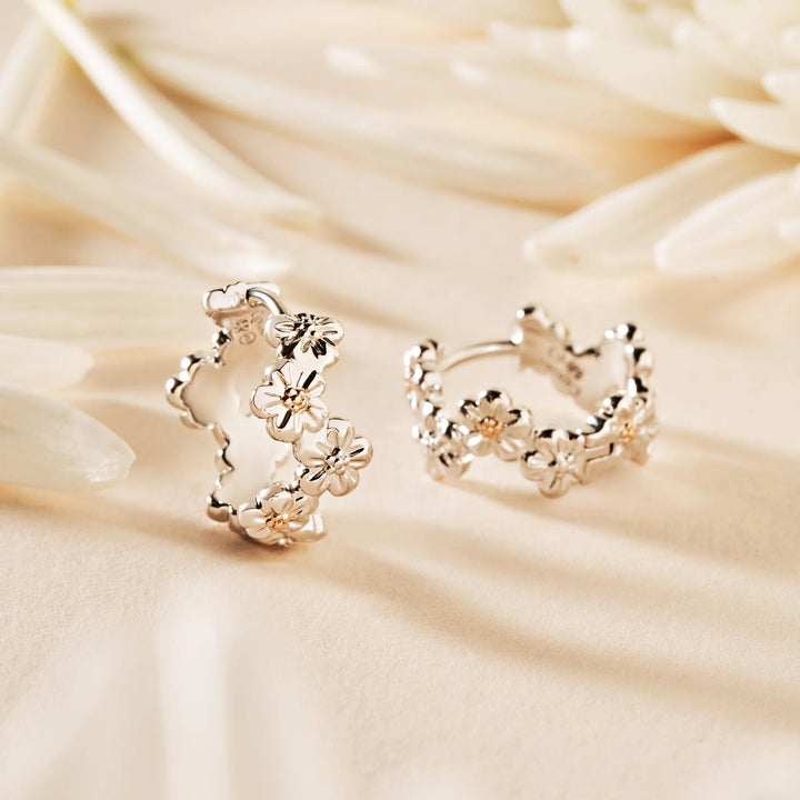 Clogau Nature's Wonder Silver Forget Me Not Huggie Hoop Earrings - MococoClogau3SFMN8345051537387923Earrings