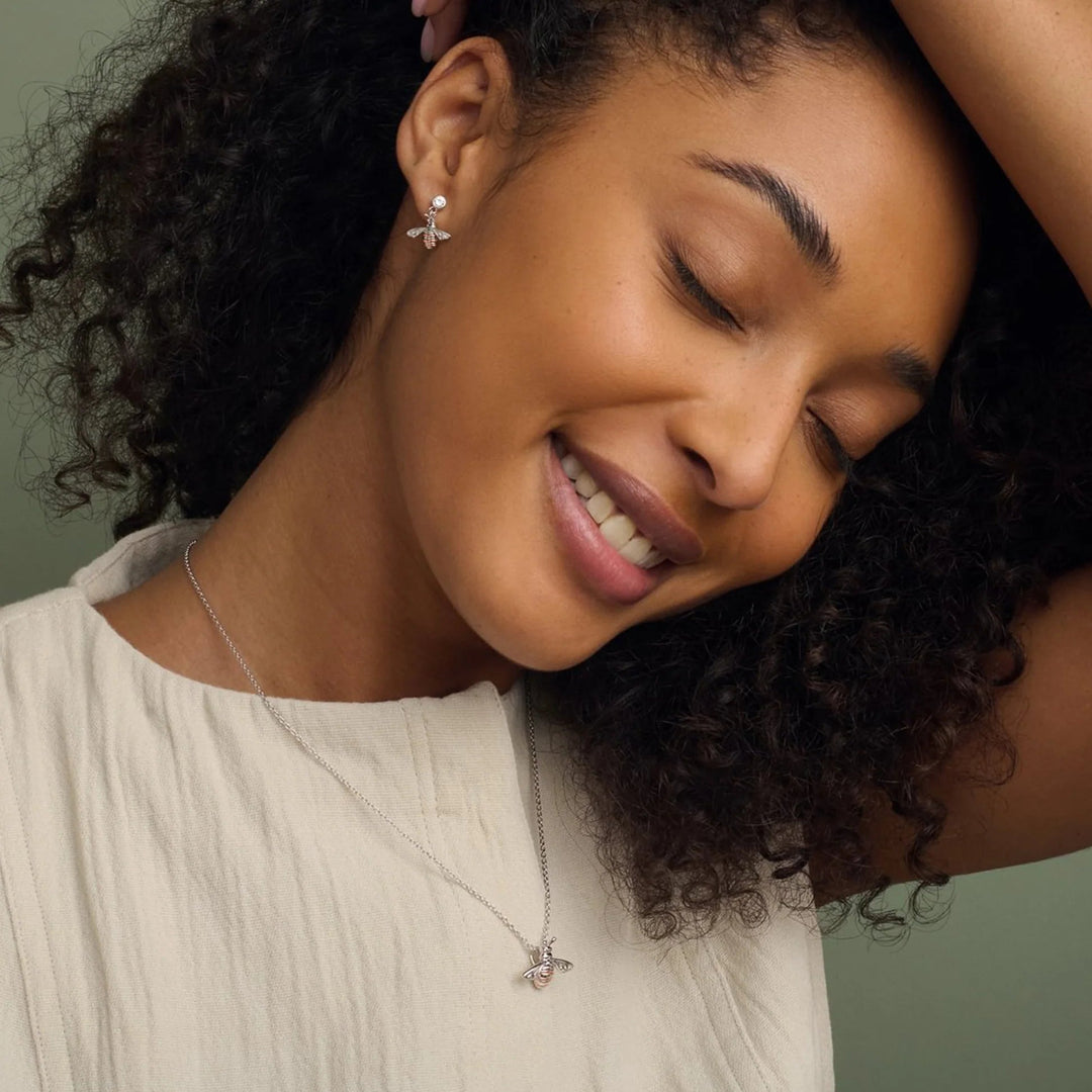 Clogau Nature's Wonder Silver Honey Bee Drop Topaz Earrings - MococoClogau3SHBE8375051537388128Earrings