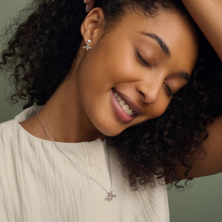 Clogau Nature's Wonder Silver Honey Bee Drop Topaz Earrings - MococoClogau3SHBE8375051537388128Earrings