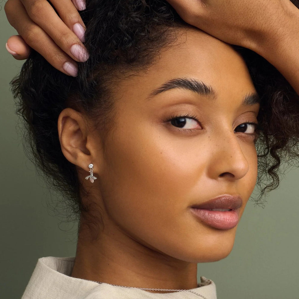 Clogau Nature's Wonder Silver Honey Bee Drop Topaz Earrings - MococoClogau3SHBE8375051537388128Earrings