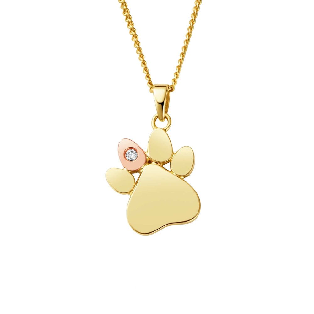 Clogau Paw Prints on My Heart Gold and Diamond Pendant - MococoClogauGPWP03645051537380658Charms & Pendants