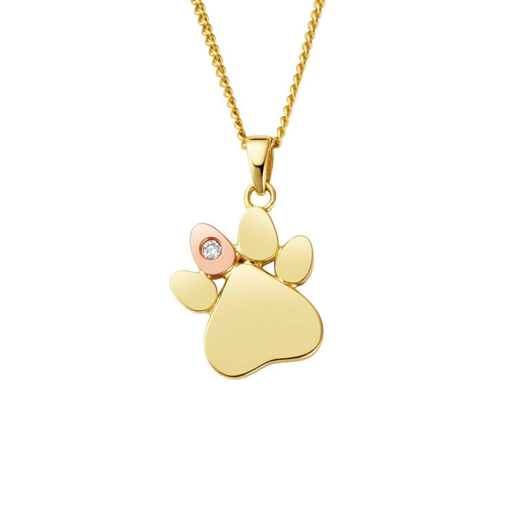 Clogau Paw Prints on My Heart Gold and Diamond Pendant - MococoClogauGPWP03645051537380658Charms & Pendants