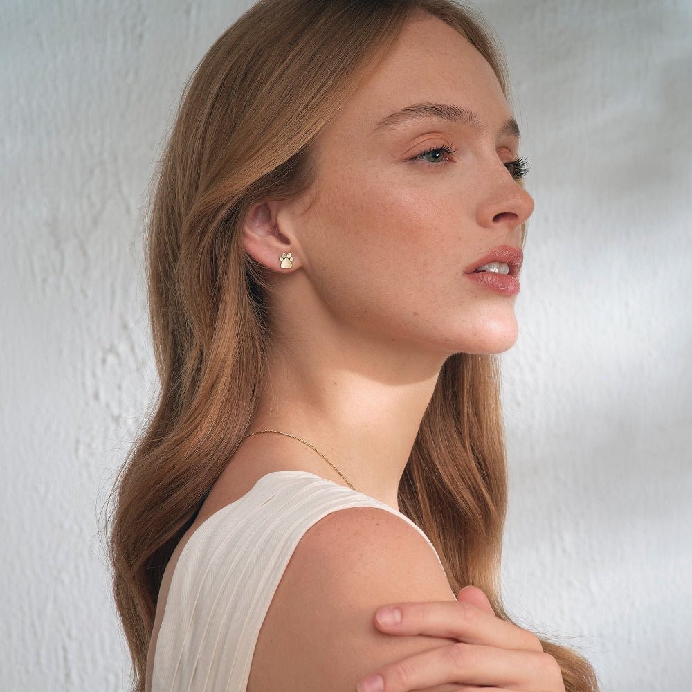 Clogau Paw Prints on My Heart Gold and Diamond Stud Earrings - MococoClogauGPWP03655051537380665Earrings