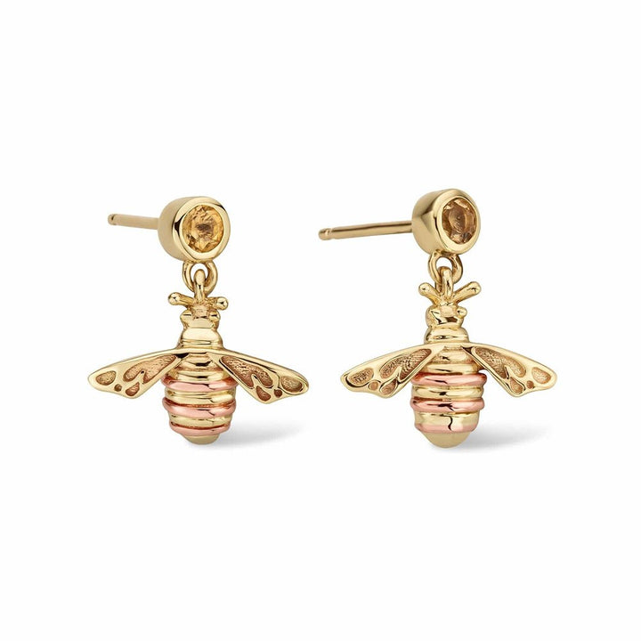 Clogau Solid Gold Honey Bee Citrine Drop Earrings - MococoClogauHNBDE5051537325017Earrings