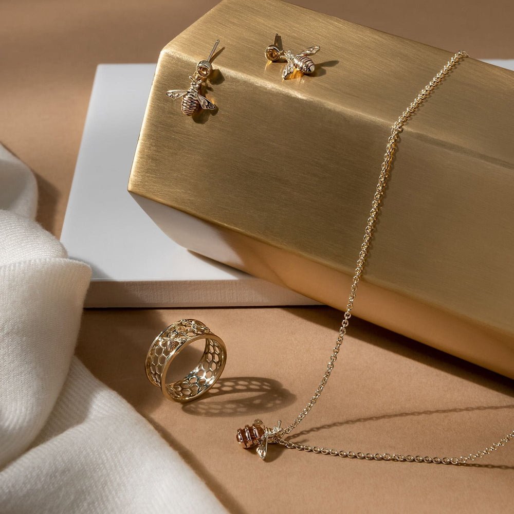 Clogau Solid Gold Honey Bee Citrine Drop Earrings - MococoClogauHNBDE5051537325017Earrings