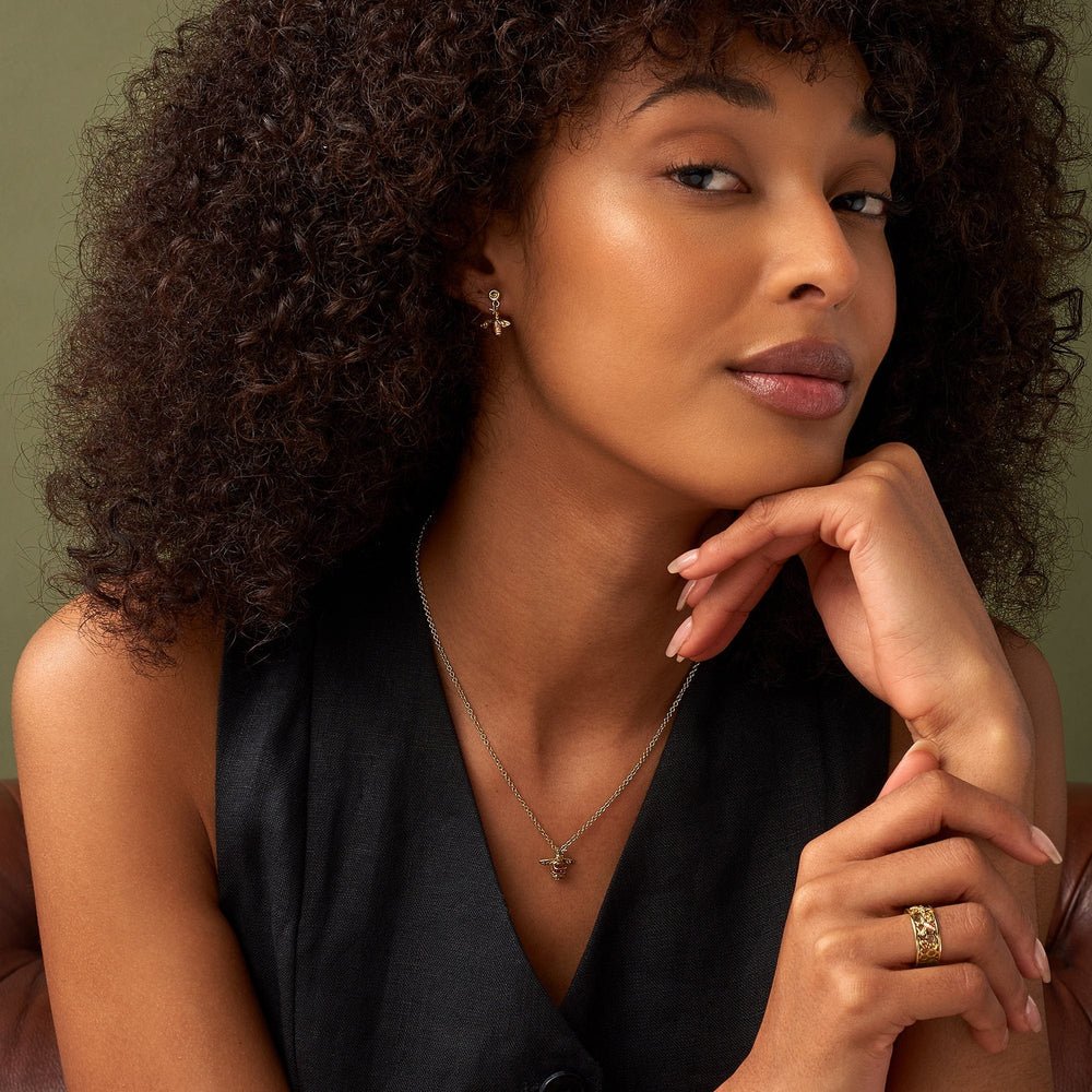 Clogau Solid Gold Honey Bee Citrine Drop Earrings - MococoClogauHNBDE5051537325017Earrings