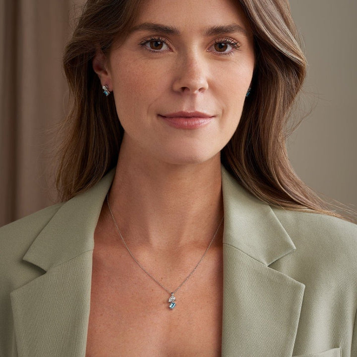 Clogau Ti a Fi White Gold, Diamond and Aquamarine Pendant - MococoClogauGTAF07505051537385684Charms & Pendants