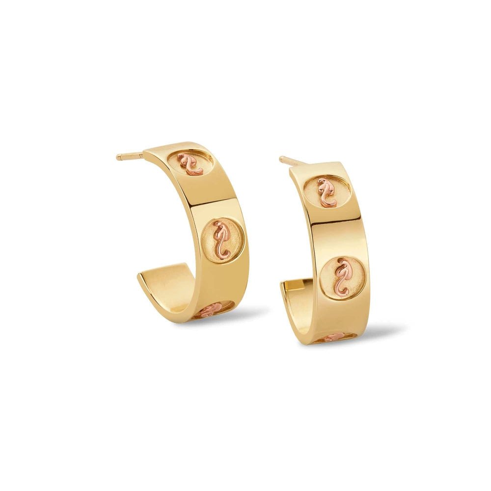 Clogau Tree of Life Insignia Gold Half - Hoop Earrings - MococoClogauGTOL01525051537368489Earrings
