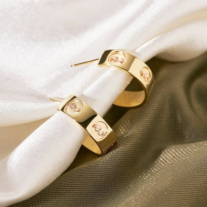 Clogau Tree of Life Insignia Gold Half - Hoop Earrings - MococoClogauGTOL01525051537368489Earrings