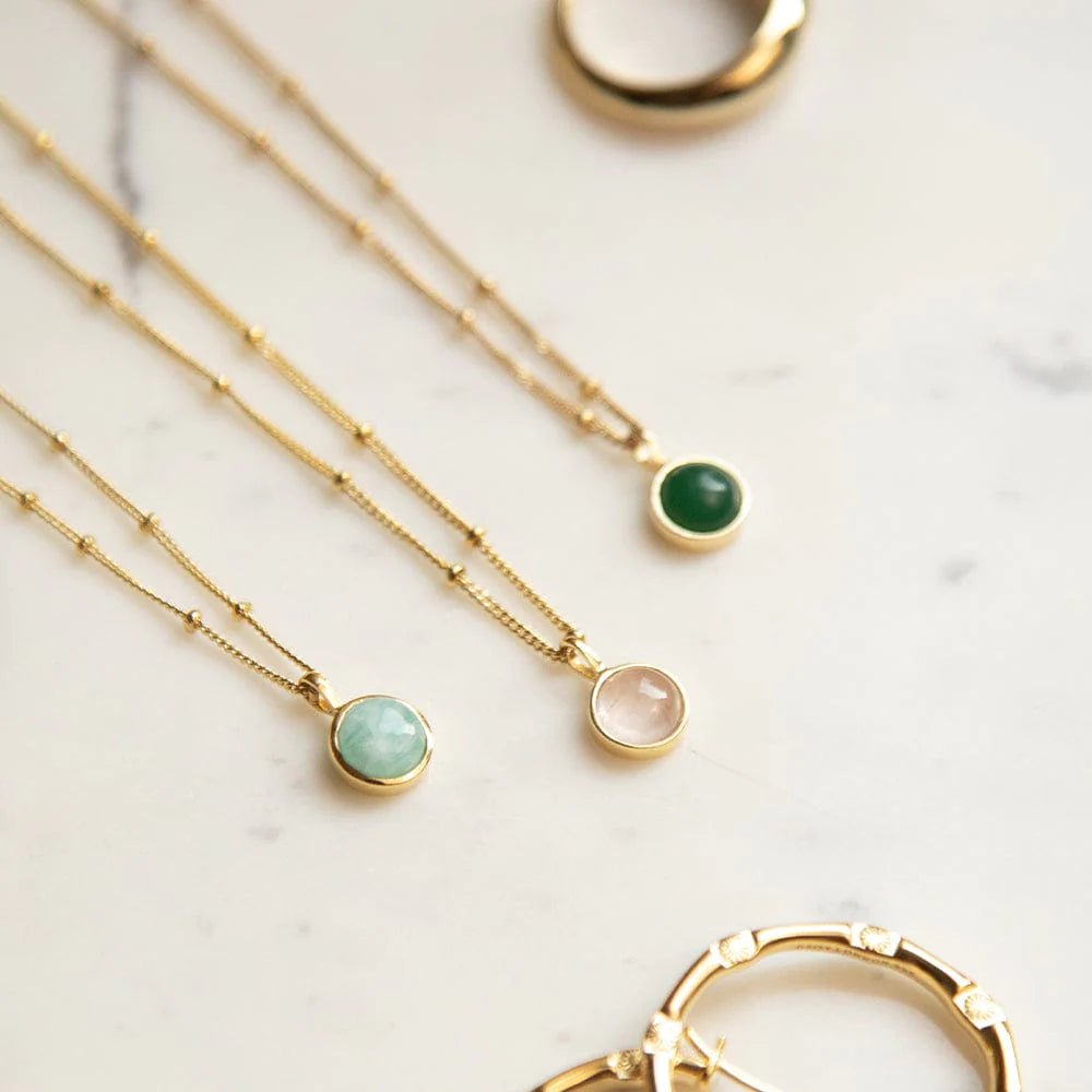 Daisy London 18ct Gold Plate Amazonite Healing Stone Necklace - MococoDaisy LondonHN1003_GP5056104103609Necklaces