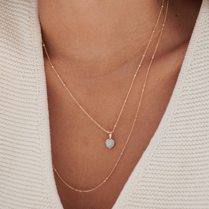 Daisy London 18ct Gold Plate Moonstone Healing Stones Necklace - MococoDaisy LondonHN2011_GPNecklaces