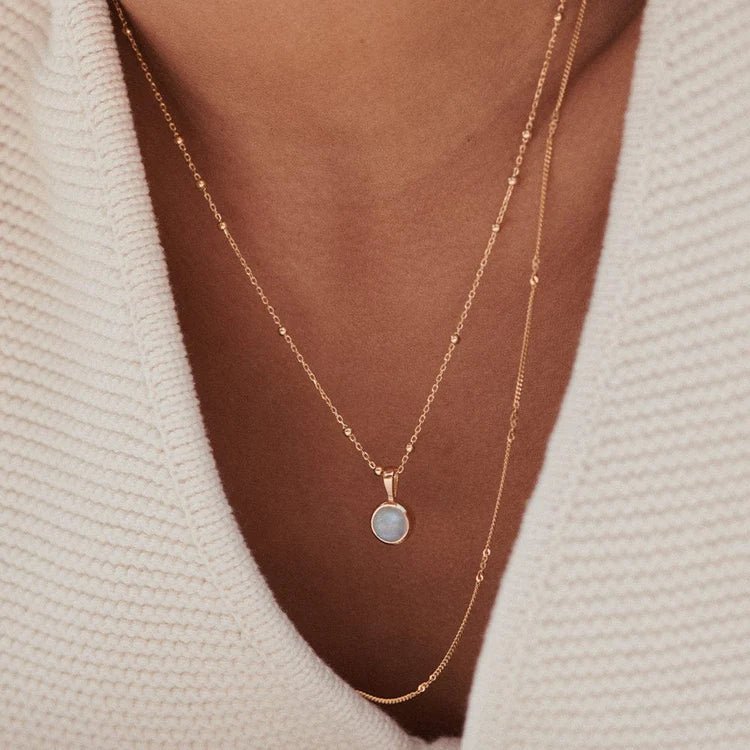 Daisy London 18ct Gold Plate Moonstone Healing Stones Necklace - MococoDaisy LondonHN2011_GPNecklaces