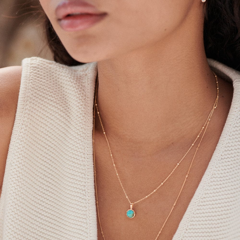 Daisy London 18ct Gold Plate Turquoise Healing Stones Necklace - MococoDaisy LondonHN2010_GPNecklaces