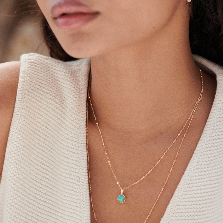 Daisy London 18ct Gold Plate Turquoise Healing Stones Necklace - MococoDaisy LondonHN2010_GPNecklaces