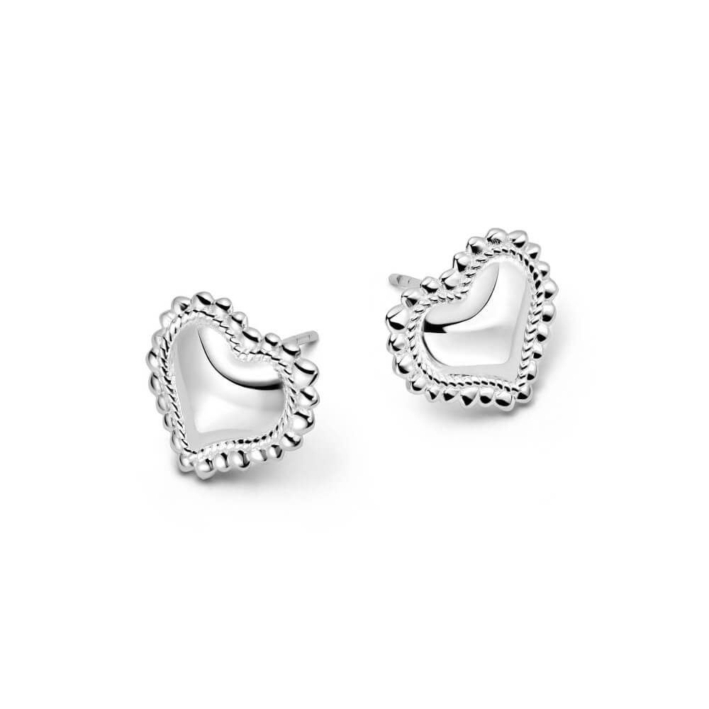 Daisy London Silver Bobble Heart Stud Earrings - MococoDaisy LondonHTE03_SLVEarrings