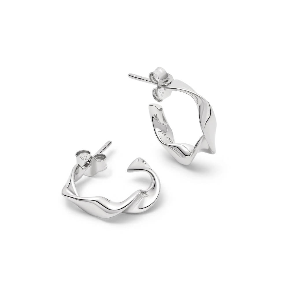 Daisy London Silver Estee Lalonde Flow Midi Hoop Earrings - MococoDaisy London3ELE31_SLVEarrings