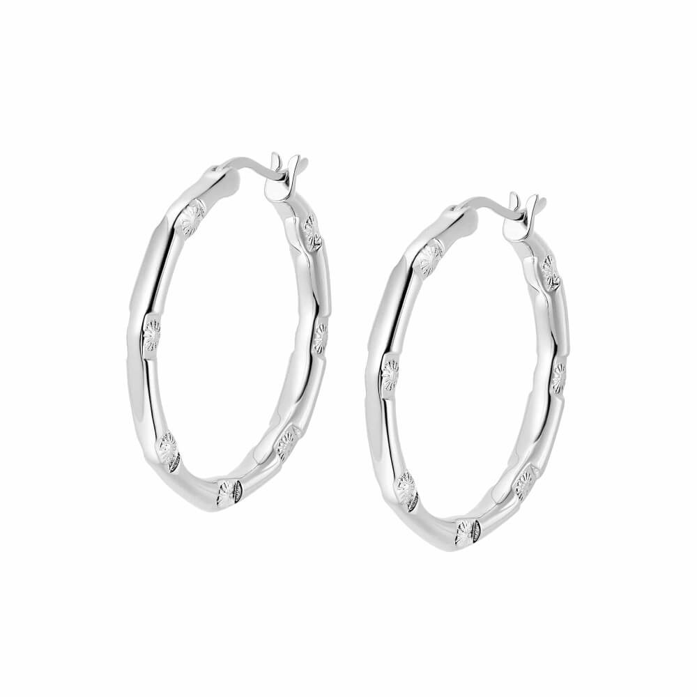 Daisy London Silver Estee Lalonde Goddess Glow Hoop Earrings - MococoDaisy London2ELE23_SLVEarrings