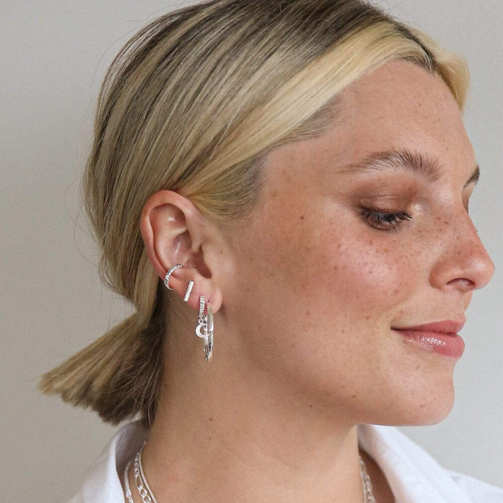 Daisy London Silver Estee Lalonde Goddess Glow Hoop Earrings - MococoDaisy London2ELE23_SLVEarrings
