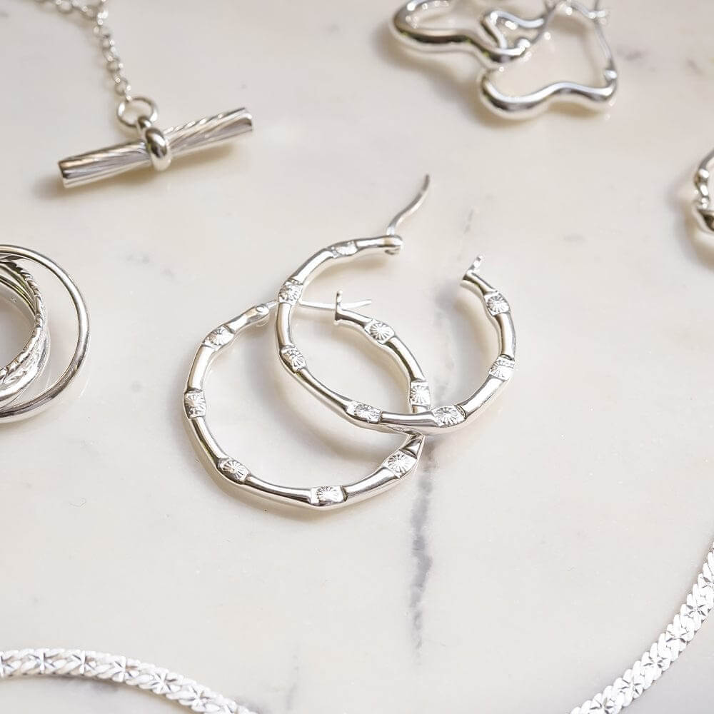 Daisy London Silver Estee Lalonde Goddess Glow Hoop Earrings - MococoDaisy London2ELE23_SLVEarrings