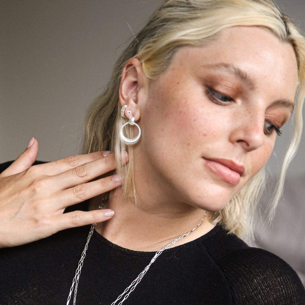 Daisy London Silver Estee Lalonde Luna Stud Earrings - MococoDaisy London2ELE21_SLVEarrings