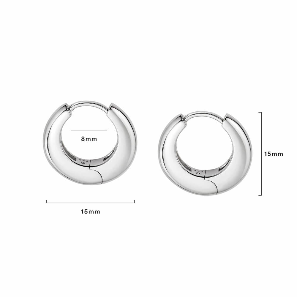 Daisy London Silver Estee Lalonde Midi Dome Hoop Earrings - MococoDaisy London4ELE43_SLVEarrings
