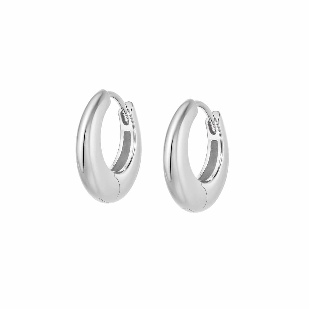 Daisy London Silver Estee Lalonde Midi Dome Hoop Earrings - MococoDaisy London4ELE43_SLVEarrings