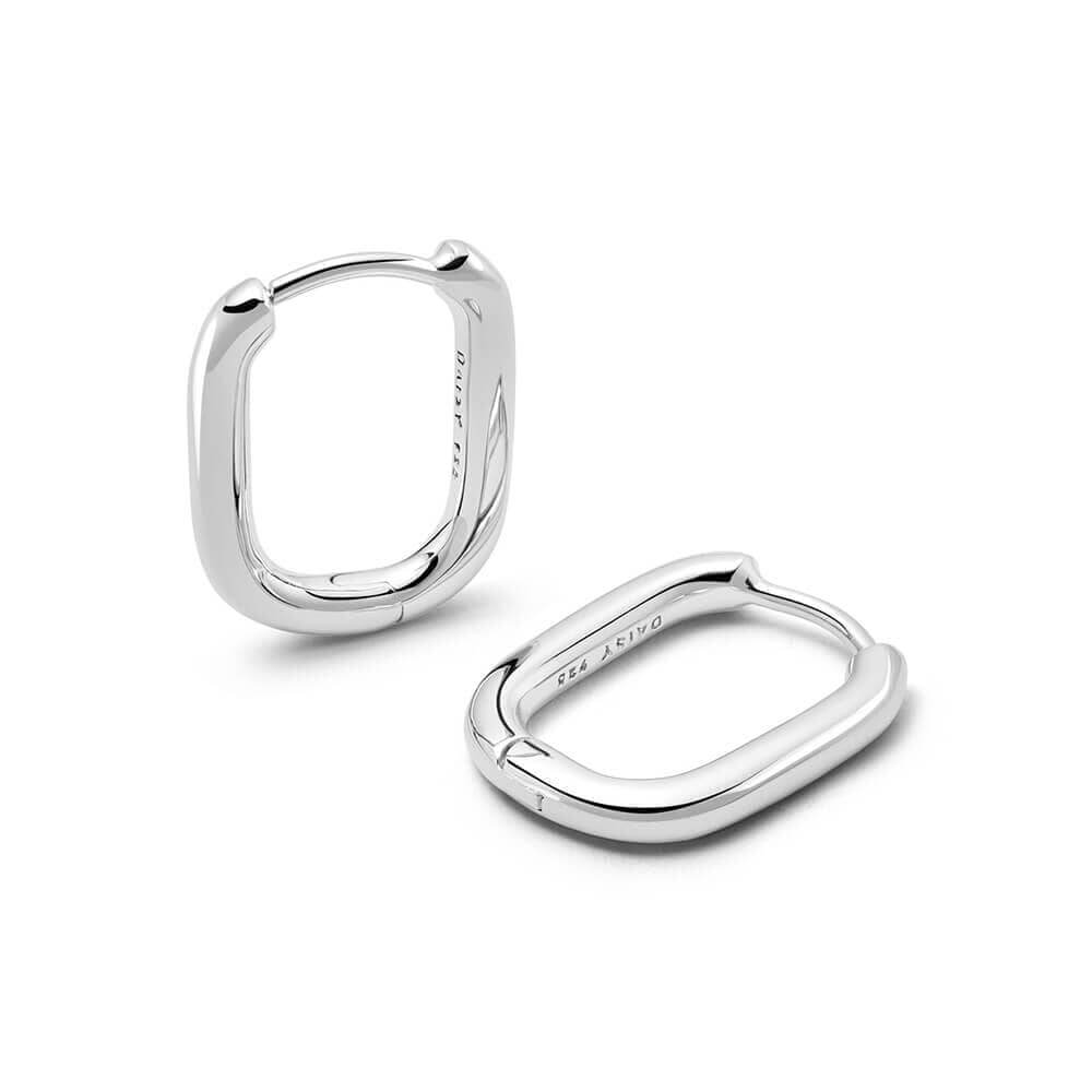 Daisy London Silver Estee Lalonde Mini Square Hoop Earrings - MococoDaisy London4ELE41_SLVEarrings