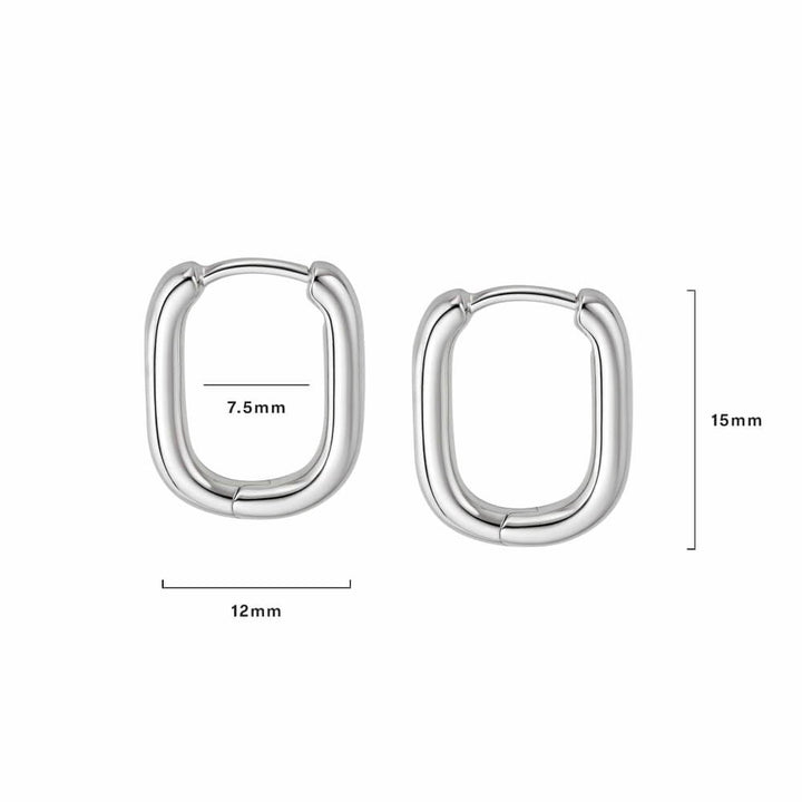 Daisy London Silver Estee Lalonde Mini Square Hoop Earrings - MococoDaisy London4ELE41_SLVEarrings