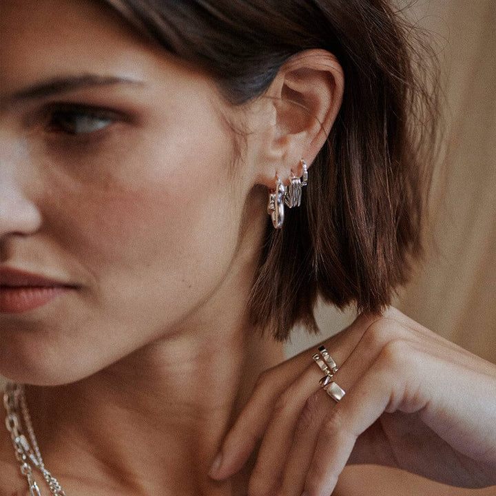 Daisy London Silver Estee Lalonde Sisterhood Hoop Earrings - MococoDaisy London2ELE19_SLVEarrings