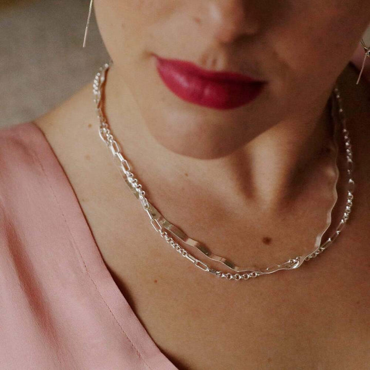 Daisy London Silver Estee Lalonde Wavy Snake Chain Necklace - MococoDaisy London3ELN27_SLVNecklaces