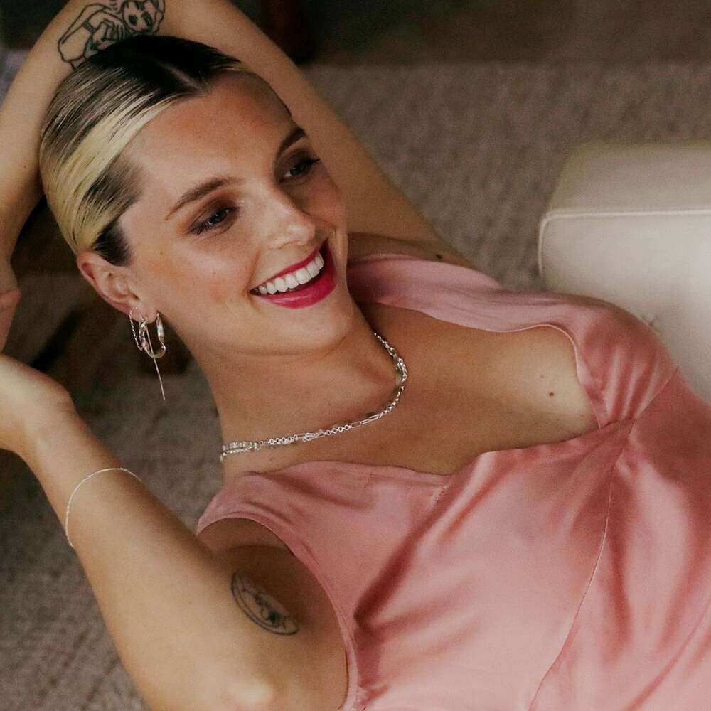 Daisy London Silver Estee Lalonde Wavy Snake Chain Necklace - MococoDaisy London3ELN27_SLVNecklaces