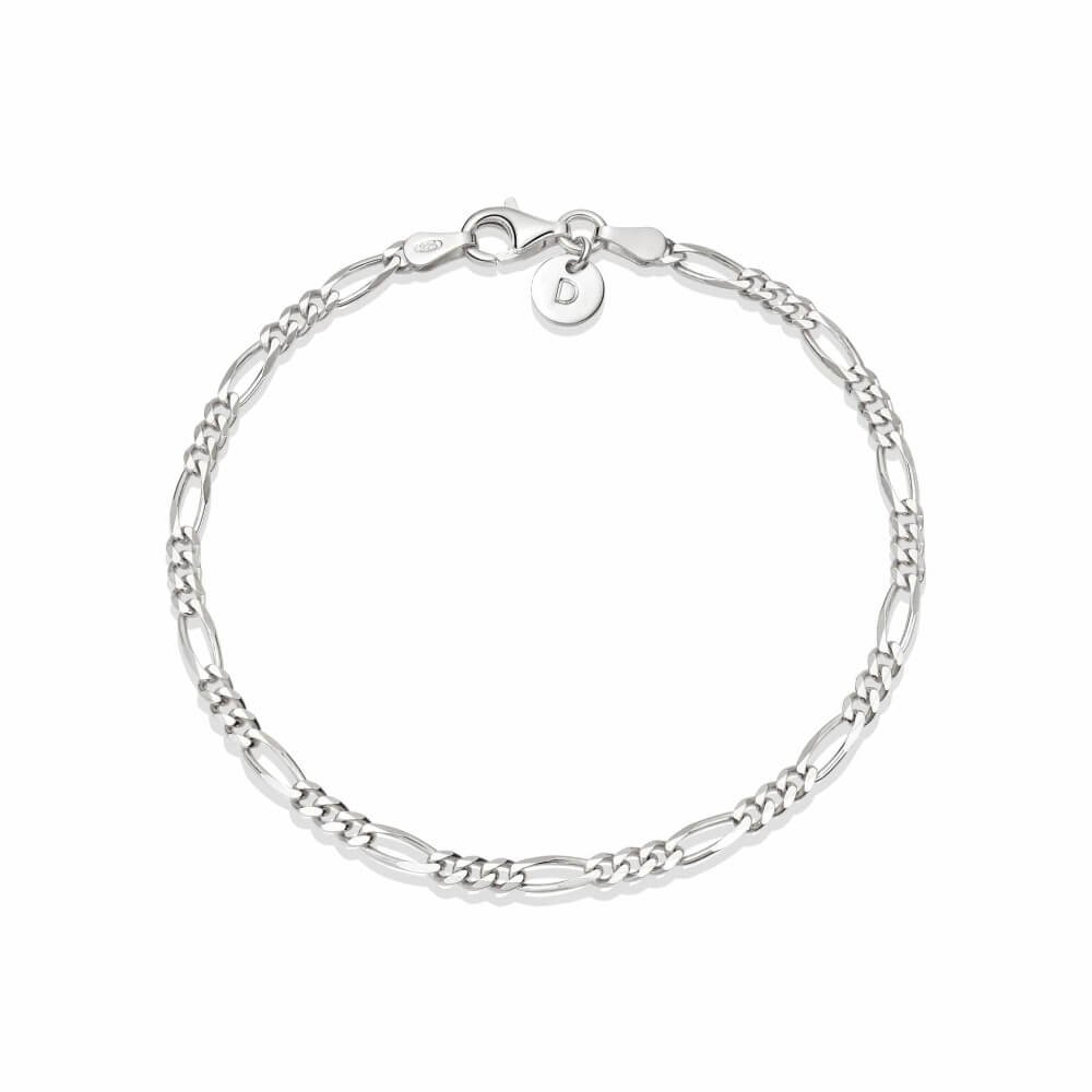 Daisy London Silver Fine Figaro Chain Bracelet image
