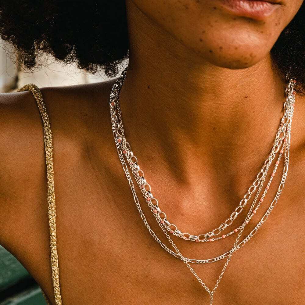 Daisy London Silver Fine Figaro Chain Necklace - MococoDaisy LondonFCSL_SLVNecklaces