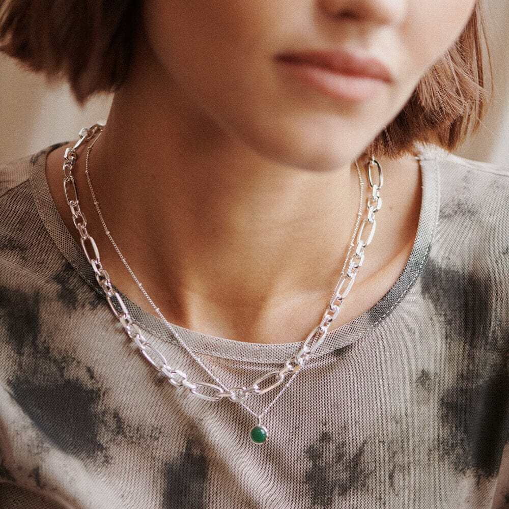 Daisy London Silver Green Aventurine Healing Stone Necklace - MococoDaisy LondonHN2001_SLVNecklaces