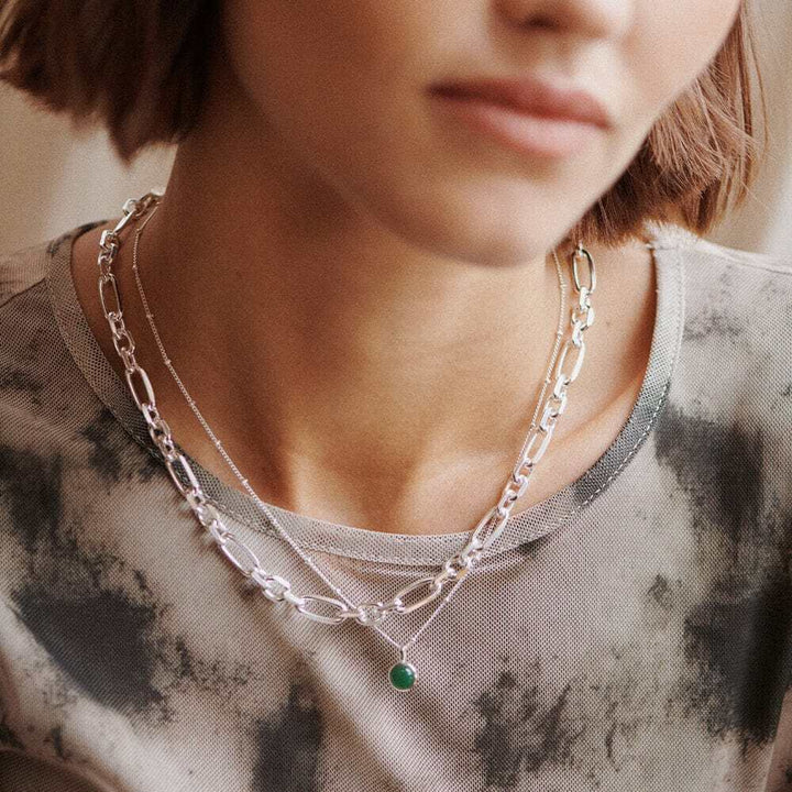Daisy London Silver Green Aventurine Healing Stone Necklace - MococoDaisy LondonHN2001_SLVNecklaces