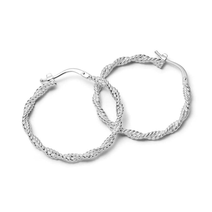 Daisy London Silver Maxi Rope Twist Hoop Earrings - MococoDaisy LondonE3105_SLVEarrings