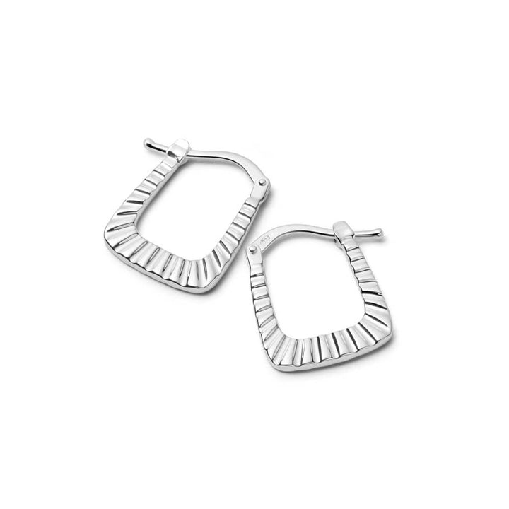 Daisy London Silver Midi Ridged Creole Hoop Earrings - MococoDaisy LondonE3111_SLVEarrings