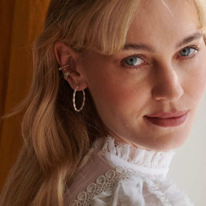 Daisy London Silver Midi Rope Twist Hoop Earrings - MococoDaisy LondonE3106_SLVEarrings